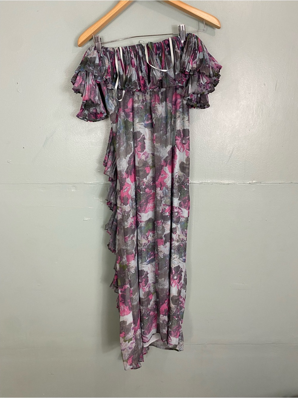 Hutch Off The Shoulder Ruffled Column Dress Strapless Maxi Size 2 Petite - Picture 5 of 7